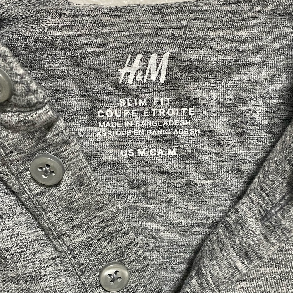 H&M Gray Polo Shirt Slim fit - Picture 2 of 3